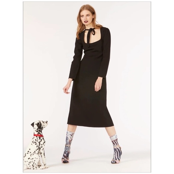 Nwt Cynthia Rowley Waverly Crepe Tie Neck Dress - Picture 1 of 12